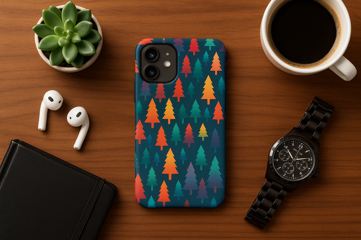 Colorful Trees iPhone Case - Tough Protective Phone Cover | Dual-Layer Drop Protection | NerdFurnish