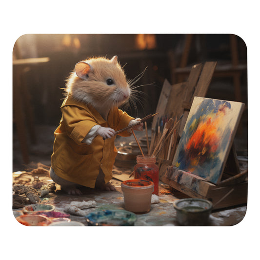Hamster Painting a Masterpiece Mousepad