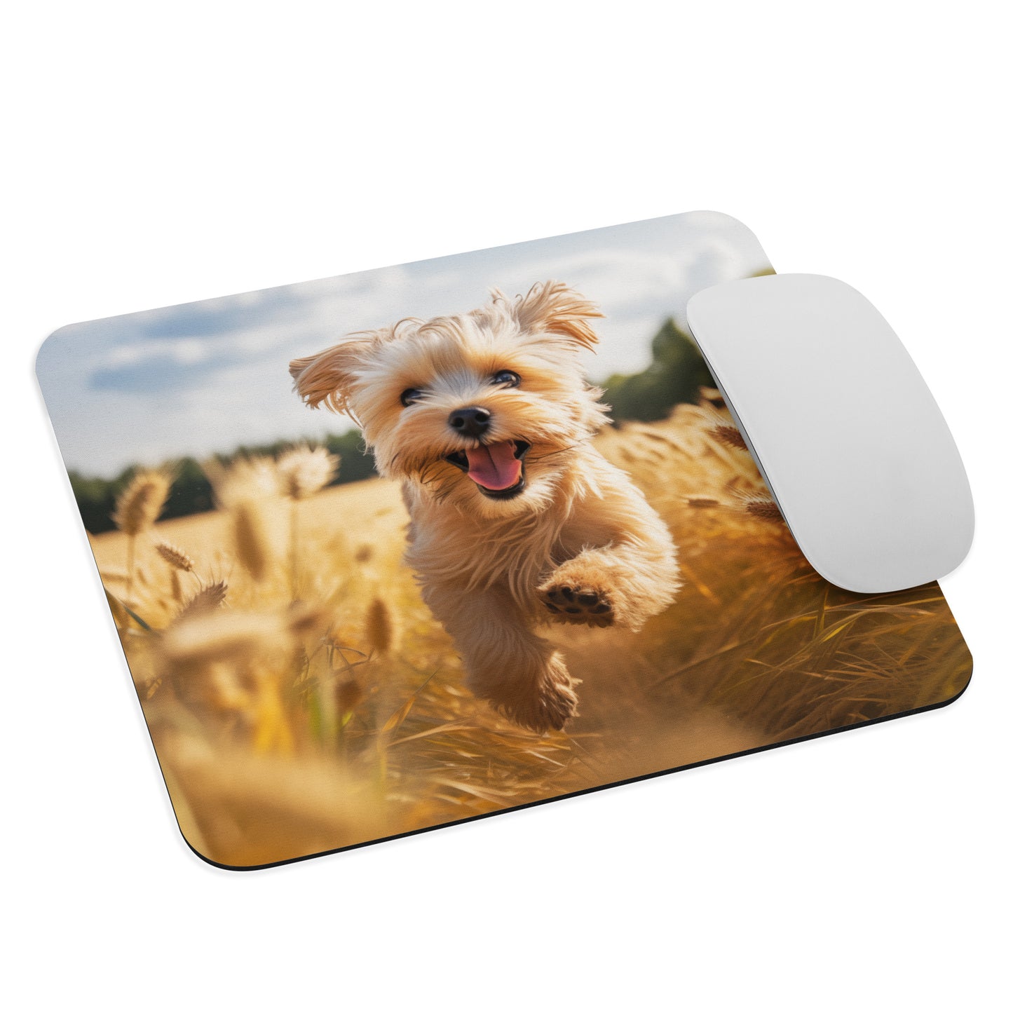Dog Running Through Field Mousepad