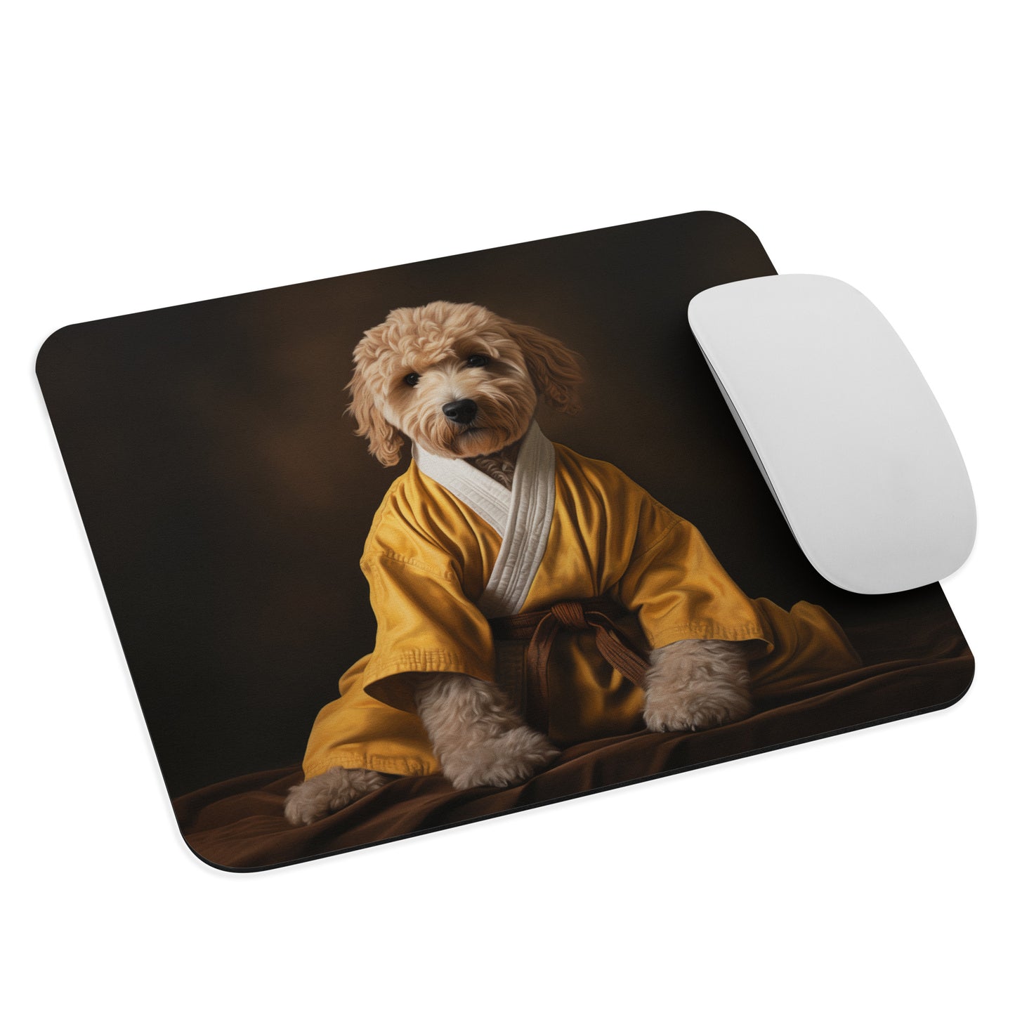 Golden Doodle in the Dojo Mousepad