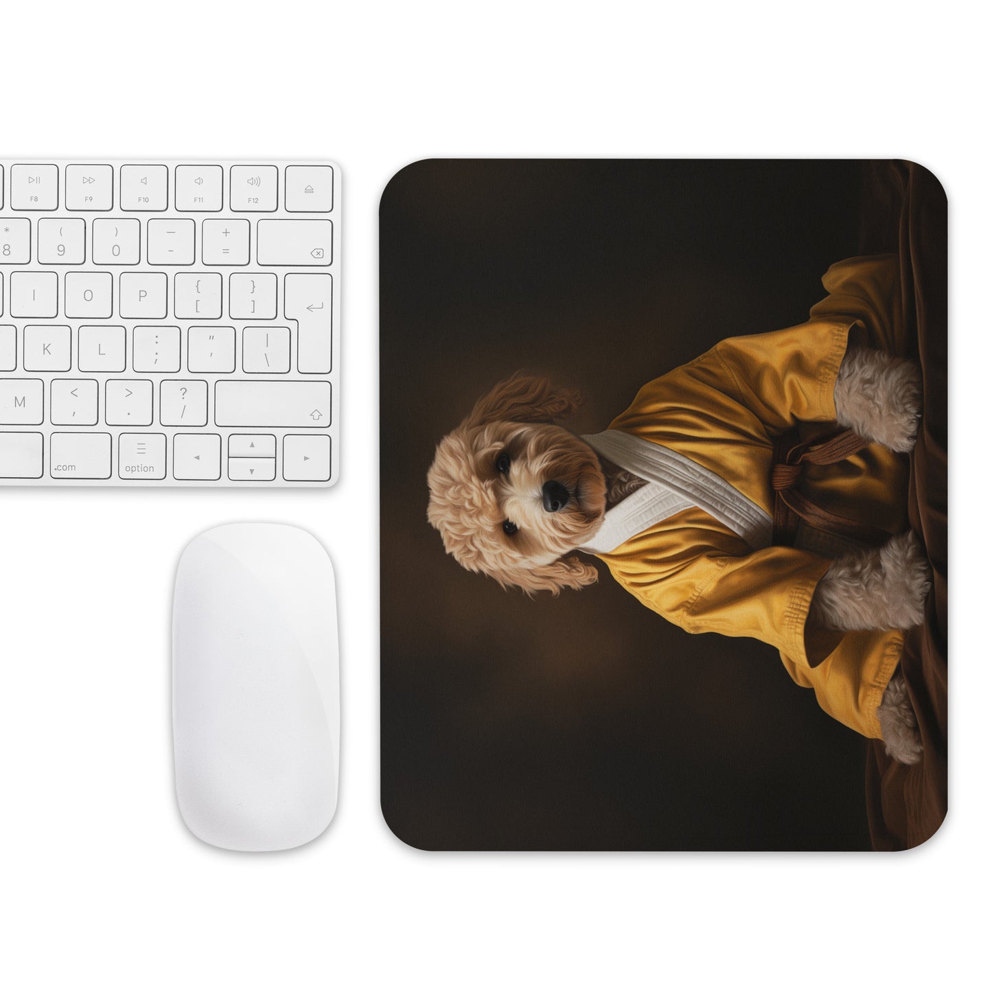 Golden Doodle in the Dojo Mousepad