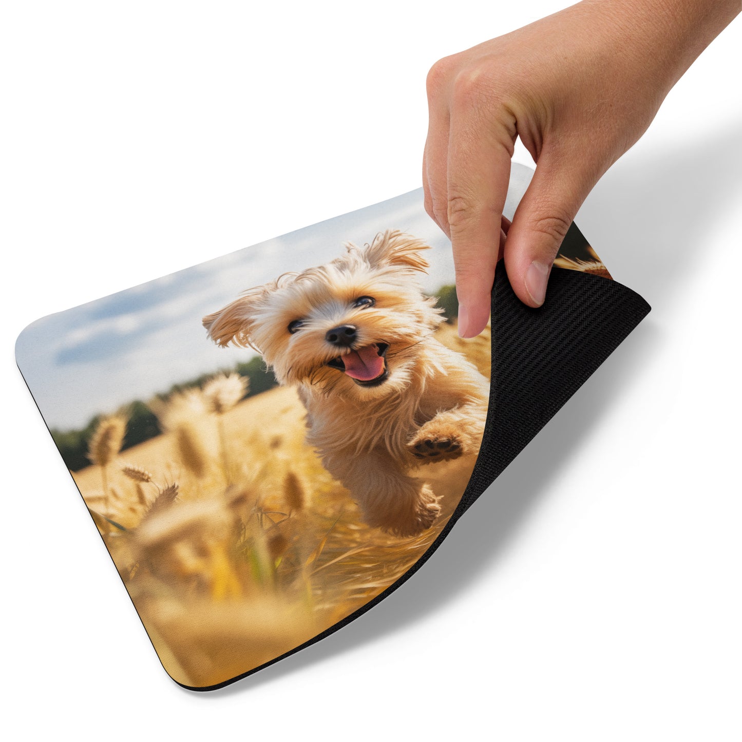 Dog Running Through Field Mousepad