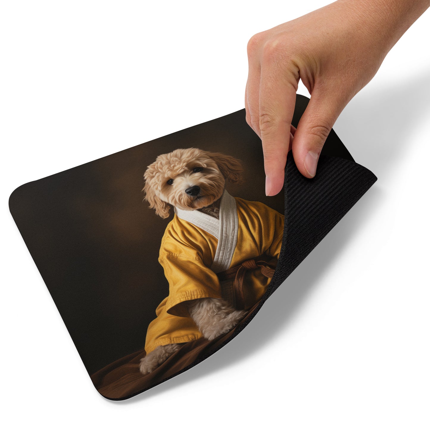 Golden Doodle in the Dojo Mousepad